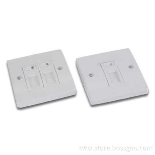 2 Ports Wall Plate, Made of ABS, Fitted with Withdrawal Label